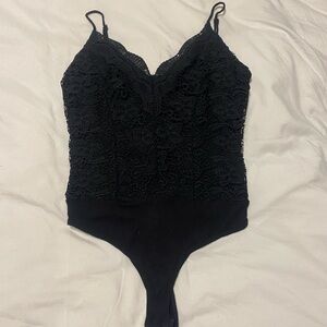 Elegant Black Lace Bodysuit